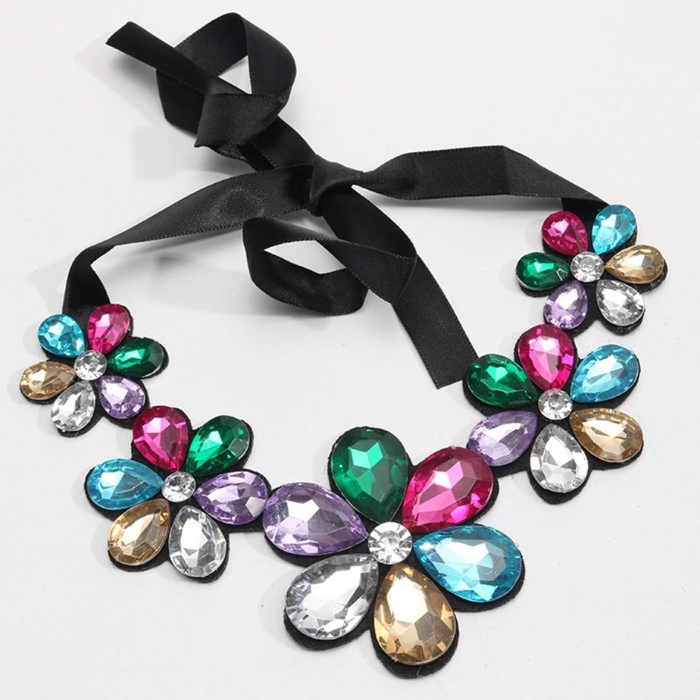 4 for $25 SALE!!!! Rhinestone Flower Necklaces